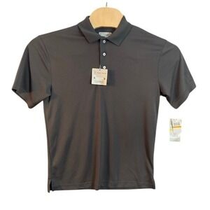 NWT PGA TOUR Airflux Mens Mesh Polo Shirt Asphalt Grey Stretch PVKF3055DS Size S